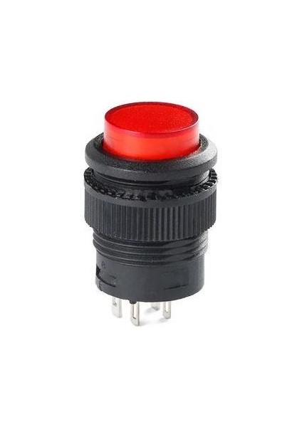 RL16-503B 16MM Plastik 4 Pin Yaylı Buton Kırmızı