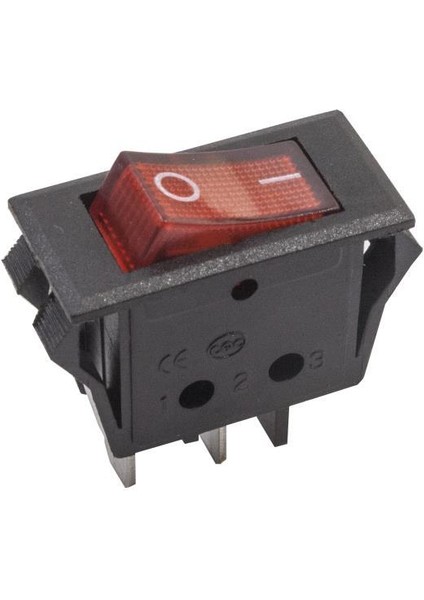 T85 Tekli Dar Işıklı On/off Anahtar - Kırmızı
