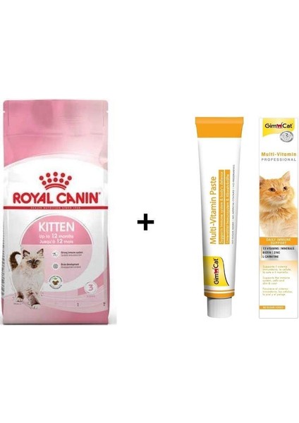 Kitten Yavru Kuru Kedi Maması 4 kg + Gimcat Multivitamin 100 gr