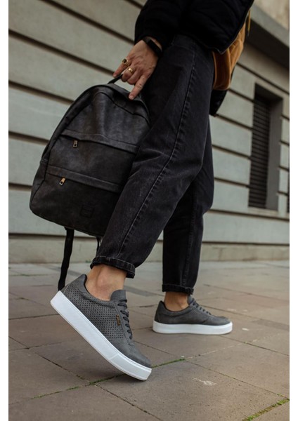 Gri Deri Erkek Günlük Spor Ayakkabı indirimleri