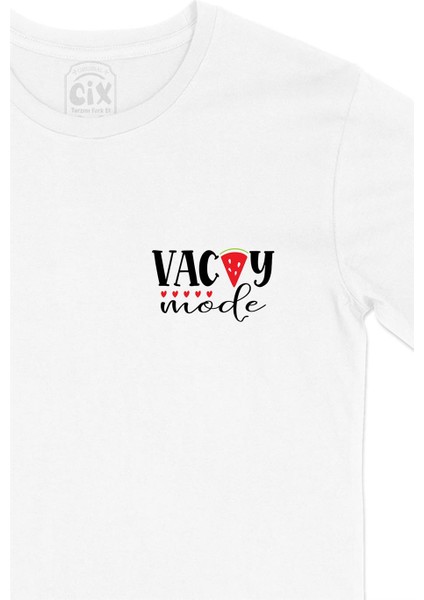 Tatil Modu Cep Tasarım Baskılı Beyaz Tişört fiyatları