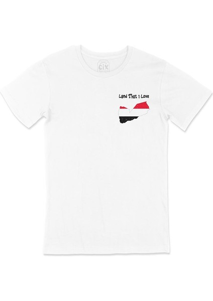 Land That I Love Yemen Cep Tasarım Baskılı Beyaz Tişört