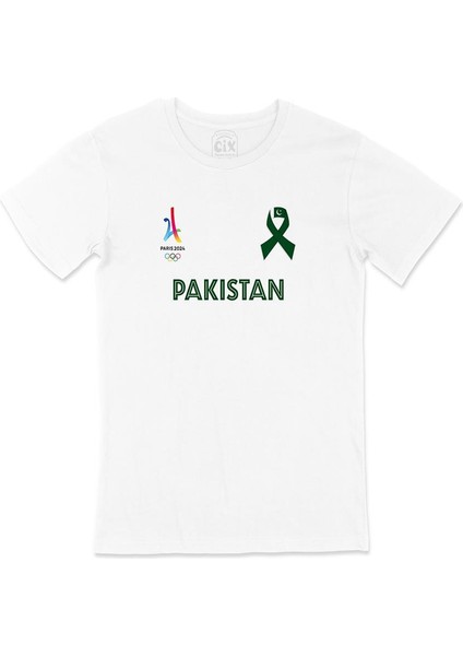 Paris 2024 Yaz Olimpiyatları Pakistan Beyaz Tişört