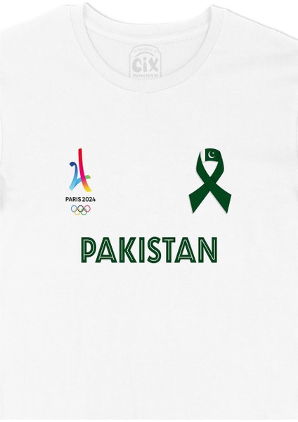 Paris 2024 Yaz Olimpiyatları Pakistan Beyaz Tişört fiyatları