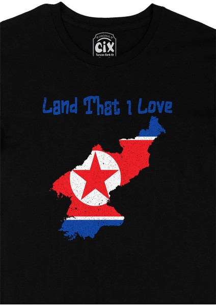 Land That I Love Kuzey Kore Siyah Tişört fiyatları