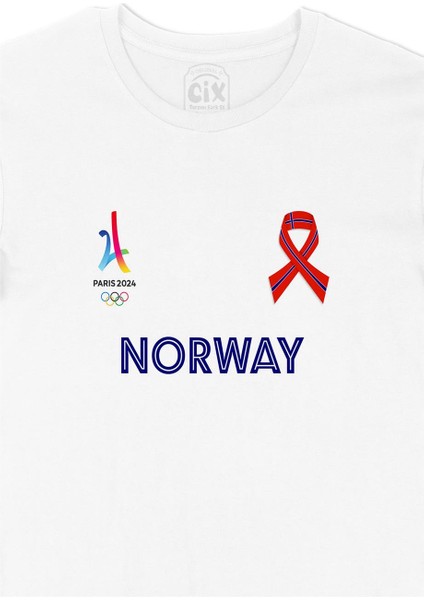 Paris 2024 Yaz Olimpiyatları Norveç Beyaz Tişört fiyatları