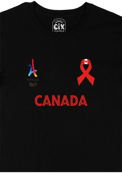 Paris 2024 Yaz Olimpiyatları Kanada Siyah Tişört fiyatları