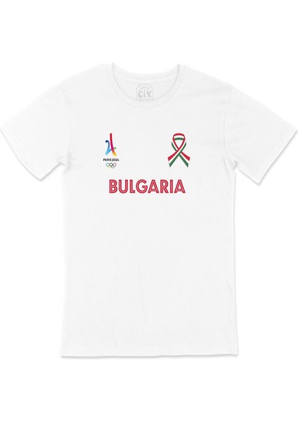 Paris 2024 Yaz Olimpiyatları Bulgaristan Beyaz Tişört