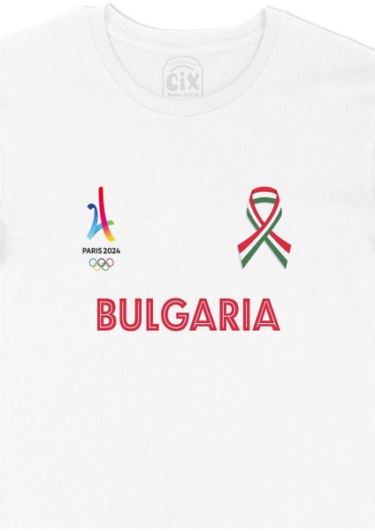 Paris 2024 Yaz Olimpiyatları Bulgaristan Beyaz Tişört