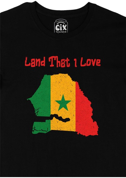 Land That I Love Senegal Siyah Tişört fiyatları