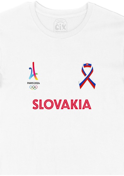 Paris 2024 Yaz Olimpiyatları Slovakya Beyaz Tişört fiyatları