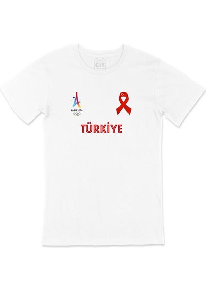 Paris 2024 Yaz Olimpiyatları Türkiye Beyaz Tişört