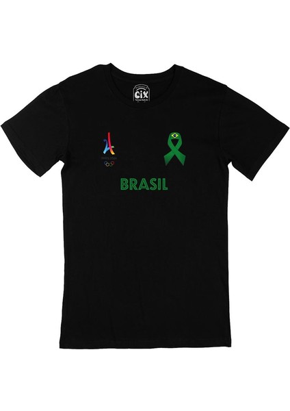 Paris 2024 Yaz Olimpiyatları Brezilya Siyah Tişört