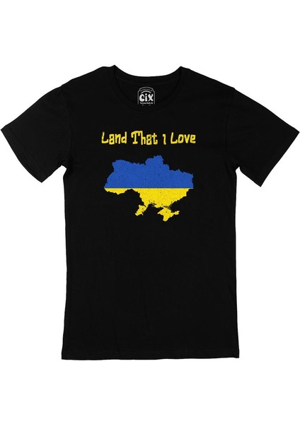 Land That I Love Ukrayna Siyah Tişört