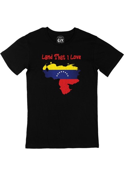 Land That I Love Venezuela Siyah Tişört