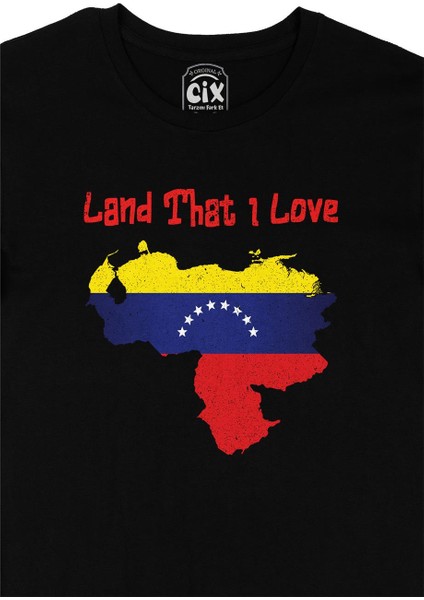 Land That I Love Venezuela Siyah Tişört fiyatları