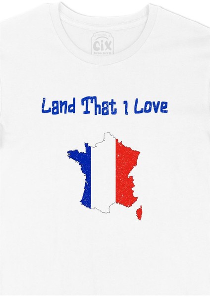 Land That I Love Fransa Beyaz Tişört modelleri