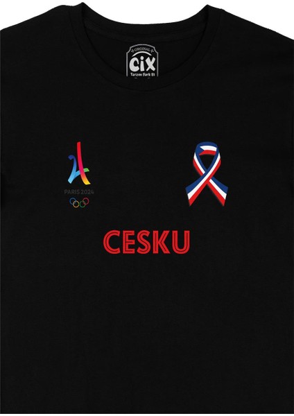 Paris 2024 Yaz Olimpiyatları Çekya Siyah Tişört fiyatları