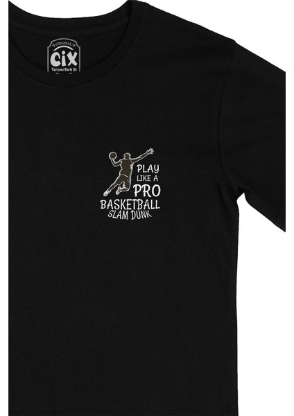 Pro Basketball Cep Tasarım Baskılı Siyah Tişört fiyatları