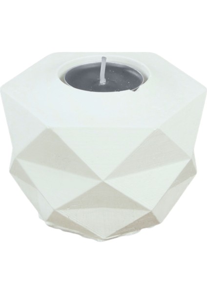 Şamdan Dekoratif Mumluk Şamdan Tealight ve Uzun Mum Uyumlu Prizma Model