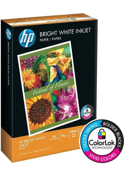 Hp Colorlok 90GR Bright White Inkjet Fotokopi Kağıdı 250 Yaprak