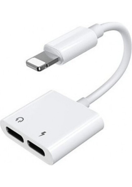 Iphone,ipad Lightning Çoklayıcı,çoğaltıcı((Şarj ve Mikrofon+Ses Kullanımını Aynı Anda Sağlar))