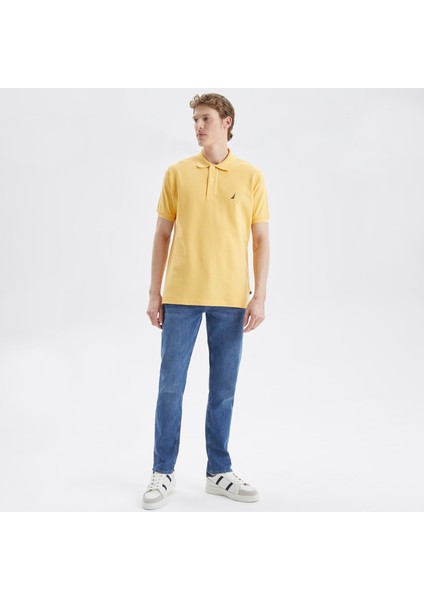 Nautıca Erkek Sarı Classic Fıt Kısa Kollu Polo K35000T.7MF