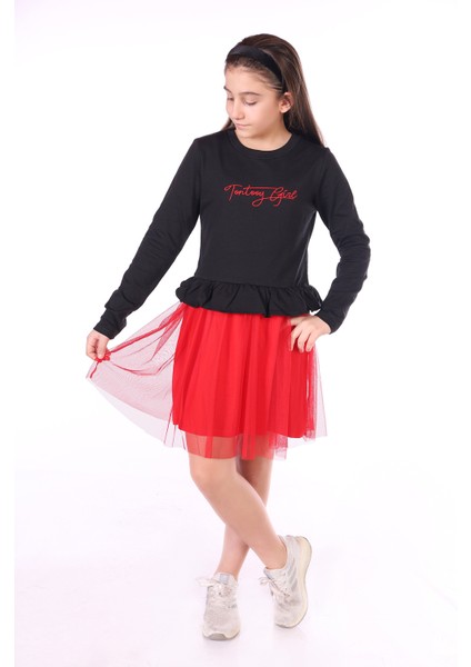Toontoy Kız Çocuk Toontoy Girl Nakışlı Tüllü Elbise