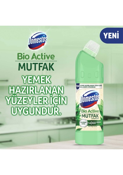 Çamaşır Suyu Bio Active Mutfak Maksimum Hijyen 750 ml + Domestos Çam Ferahlığı 1850ML