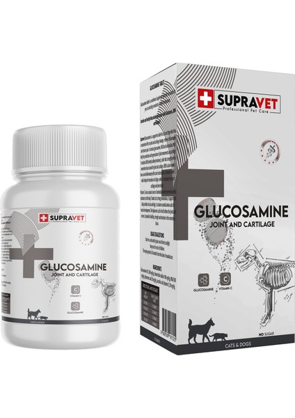 Suptavet Glucosamine Kedi ve Köpek Eklem Sağlığı Güçlendirici Glukozamin Tablet + Yetişkin Köpekler Için Vitamin Malt Macun 30 gr