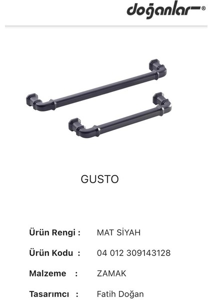 Doğanlar Gusto 128 mm Mobilya Kulp Mat Siyah modelleri