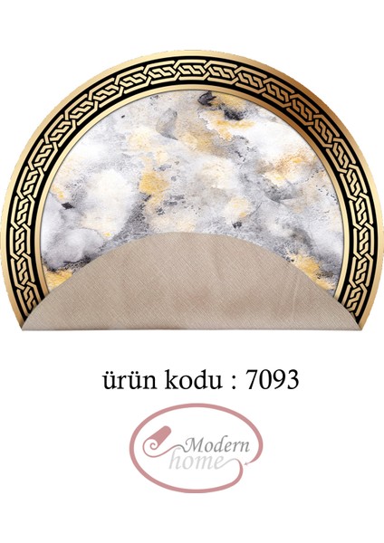 Gold Motifli Yuvarlak Halı Kolay Temizlenebilen Dijital Baskı Deri Kaymaz Tabanlı Halı