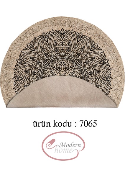 Mandala Desenli Yuvarlak Halı Kolay Temizlenebilen Dijital Baskı Deri Kaymaz Tabanlı Halı