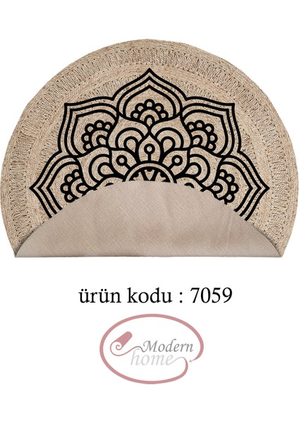 Mandala Desen Yuvarlak Halı Hasır Dijital Baskı Deri Kaymaz Tabanlı Halı