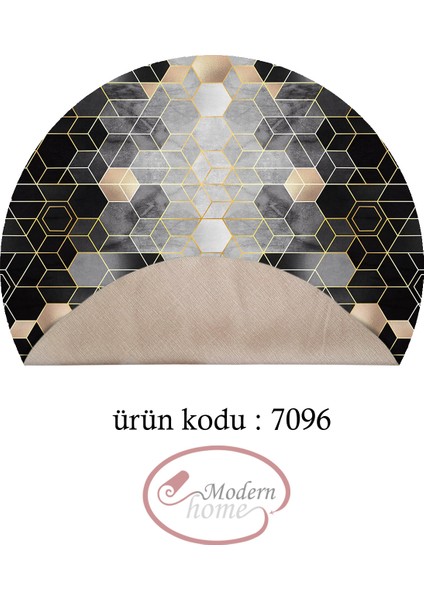Mozaik Desen Yuvarlak Halı Kolay Temizlenebilen Dijital Baskı Deri Kaymaz Tabanlı Halı