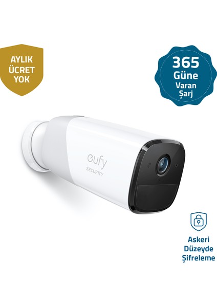 Eufy Security Eufycam 2 Pro Kablosuz Akıllı Güvenlik ve 2K Kamera Sistemi Eklenti Kamera - T8160 (Anker Türkiye Garantili)