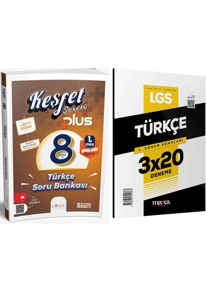 Gün&Ay Yayınları 8. Sınıf Keşfet 1 . Dönem Türkçe Soru ve Marka Deneme Seti 2 Kitap