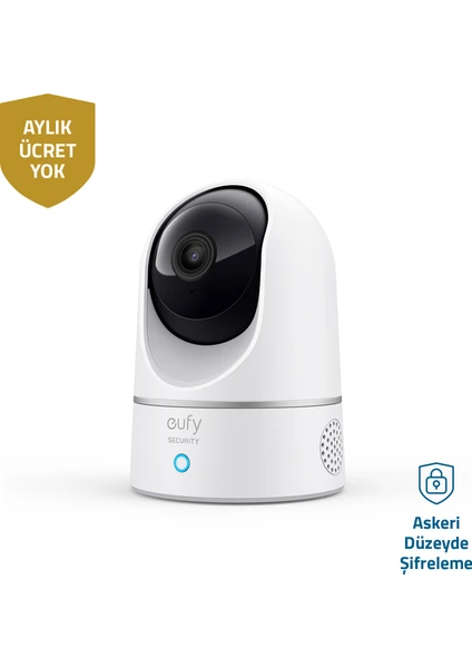 Eufy Security 360 Derece Dönebilen Kızılötesi Gece Görüşlü IP Kamera - 2K HD Çözünürlük - Apple HomeKit Uyumlu -T8410 (Anker Türkiye Garantili)