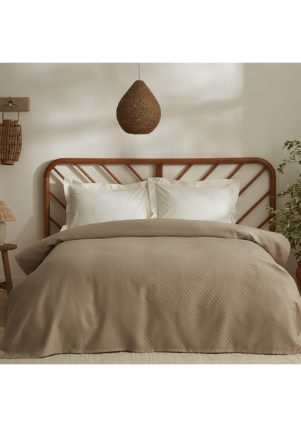 Lorena Çift Kişilik Bambu Jakkar Pike 200x230 cm Bej