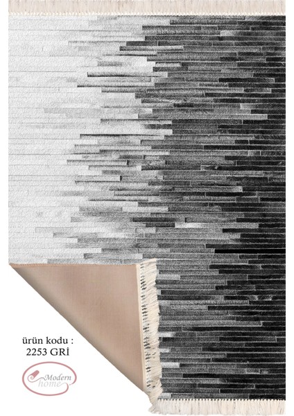 Gri Renk Geçişli Dijital Baskı Salon Halısı Yıkanabilir Kaymaz Taban Halı Yolluk