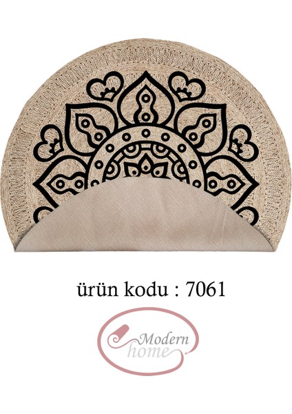 Siyah Mandala Desen Yuvarlak Halı Kolay Temizlenebilen Dijital Baskı Kaymaz Tabanlı Halı