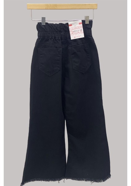 Mojo Kız Çocuk Yüksek Bel Püsküllü Paça Pantolon 5934344 Siyah fiyatları