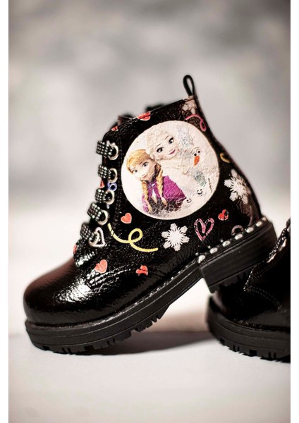 Kız Çocuk Botu Elsa Baskılı Siyah modelleri
