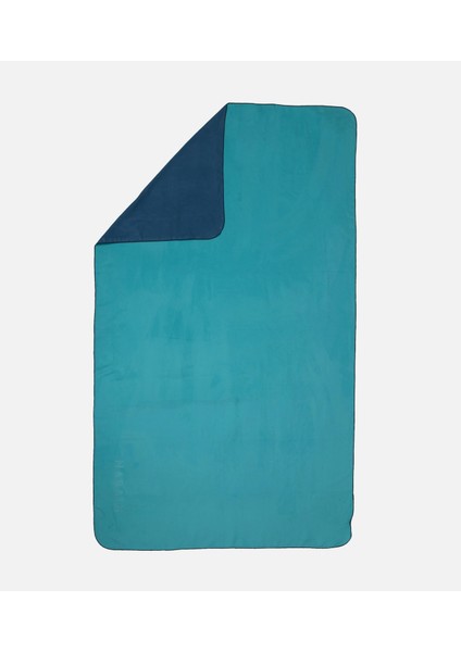 Nabaiji Çift Taraflı Mikrofiber Havlu - M Boy - Mavi / Yeşil 60 X 80 Cm