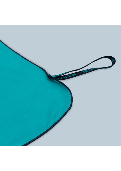 Nabaiji Çift Taraflı Mikrofiber Havlu - M Boy - Mavi / Yeşil 60 X 80 Cm