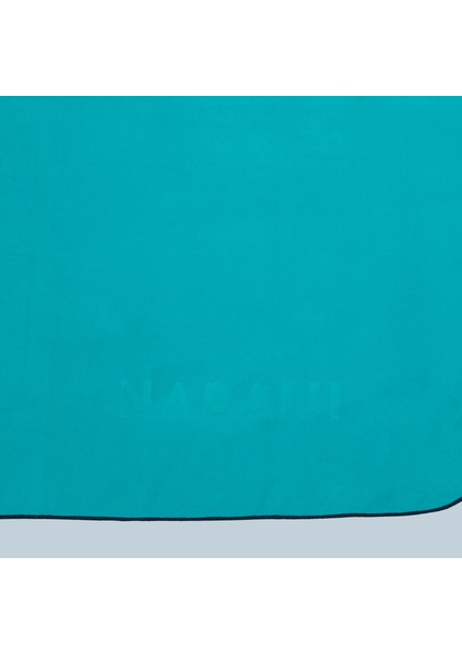 Nabaiji Çift Taraflı Mikrofiber Havlu - M Boy - Mavi / Yeşil 60 X 80 Cm