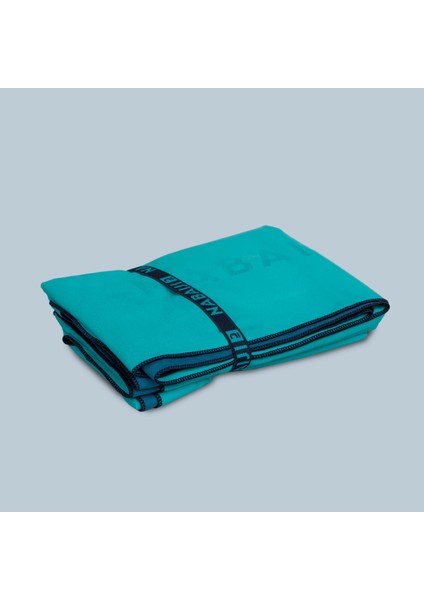 Nabaiji Çift Taraflı Mikrofiber Havlu - M Boy - Mavi / Yeşil 60 X 80 Cm
