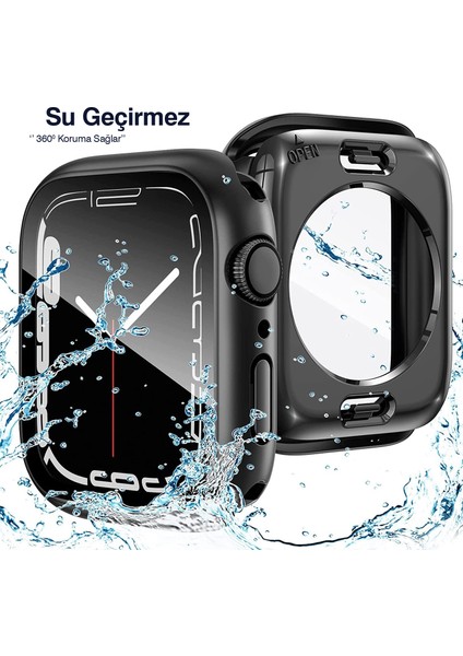 Apple Watch Uyumlu 38MM 40MM 41MM 42MM 44MM 45MM 49MM 1/2/3/4/5/6/se/7/8/ultra Suya Dayanıklı 360 Kasa ve Ekran Koruyucu fiyatları
