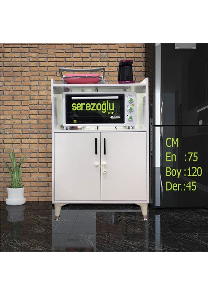 Hamarat Çok Amaçlı Fırın Dolabı, Erzak, Mutfak, Balkon, Banyo, Ofis-2 Kapaklı-2 Bölmeli-75X120X45