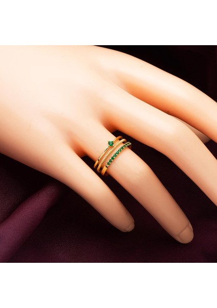 Tria Yeşil Kemer 14 Ayar Altın Yüzük fiyatları